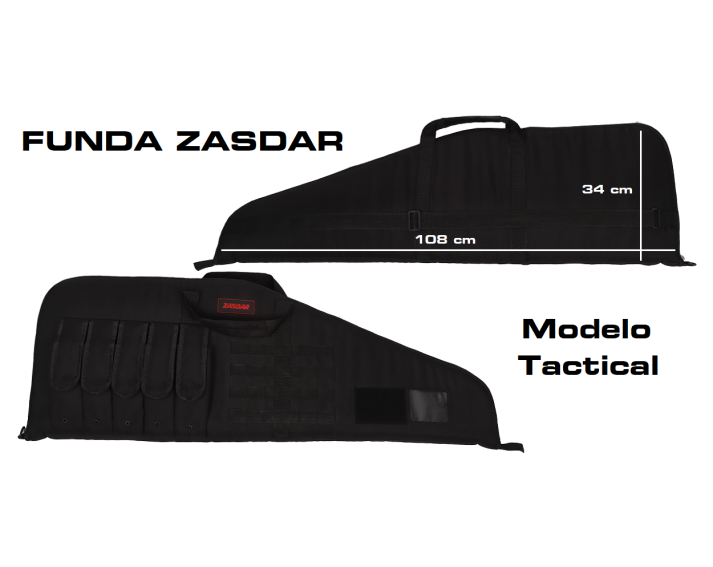 Funda textil Zasdar arma larga modelo TACTICAL. An 108 cm y color negro.