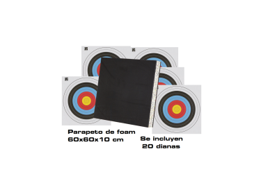 Kit Parapeto Foam Booster MFT 60x60x10 cm + 20 dianas de papel 60x60cm. 2