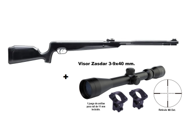 Carabina aire comprimido Snowpeak - Zasdar GU1200S Gas Piston. Calibre 5,5 mm con visor 3-9x40 mm.