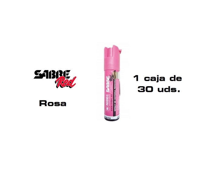 Spray Defensa Sabre Red Rosa con chorro balistico (Venta Exclusiva Armerias) - 1 caja 30 unidades.