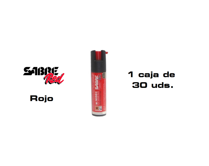 Spray Defensa Sabre Red chorro balistico (Venta Exclusiva Armerias) - 1 caja de 30 unidades