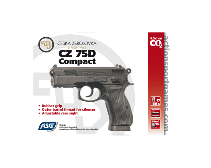 Pistola CZ 75D Compact - 4,5 mm Co2 Bbs Acero