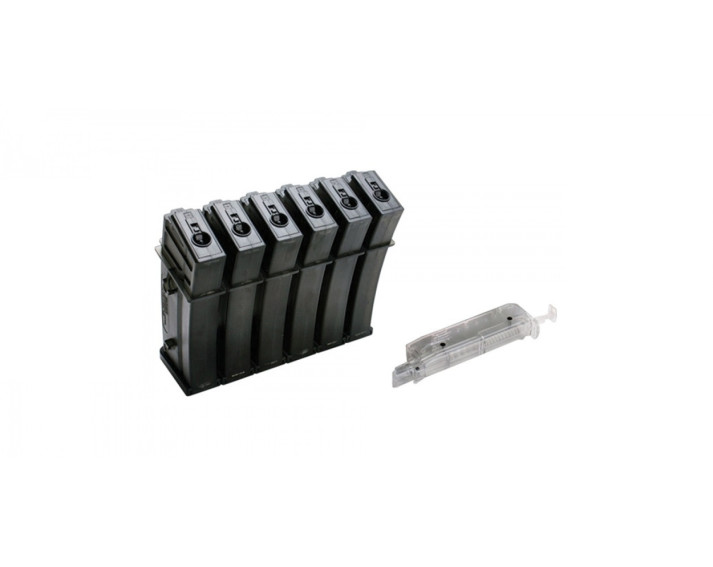 Set 6 cargadores Low Cap 25 tiros + BB Loader SR36 Series