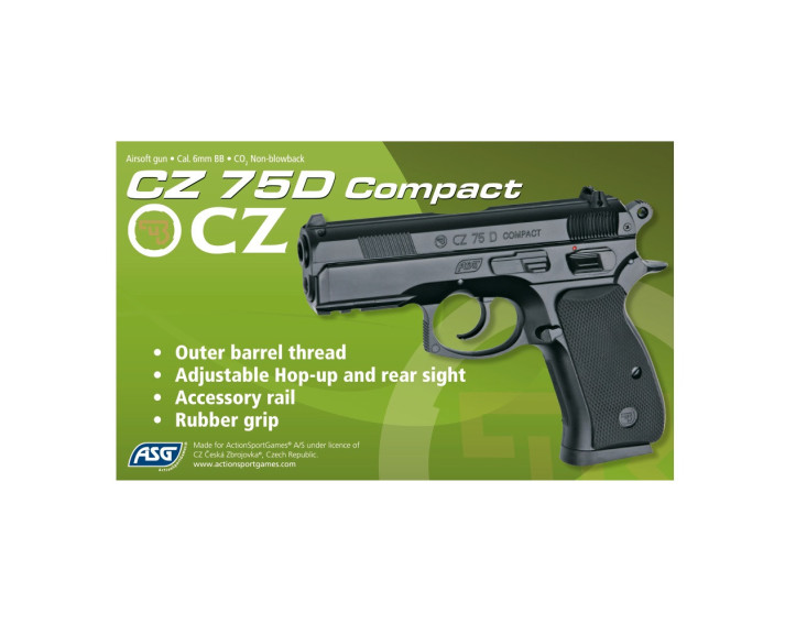 Pistola CZ 75D Compact Negra - 6 mm Co2