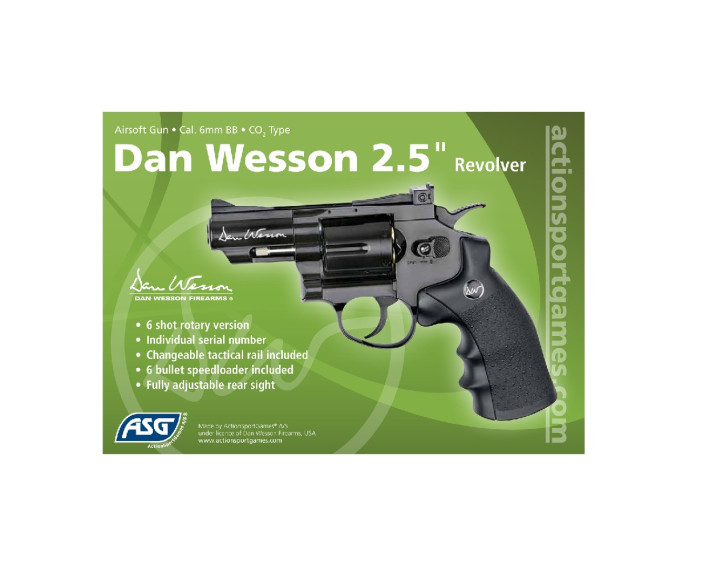 Revolver Dan Wesson 2,5" Negro - 6 mm Co2