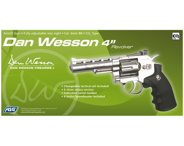 Revolver Dan Wesson 4" Silver duotone - 6 mm Co2
