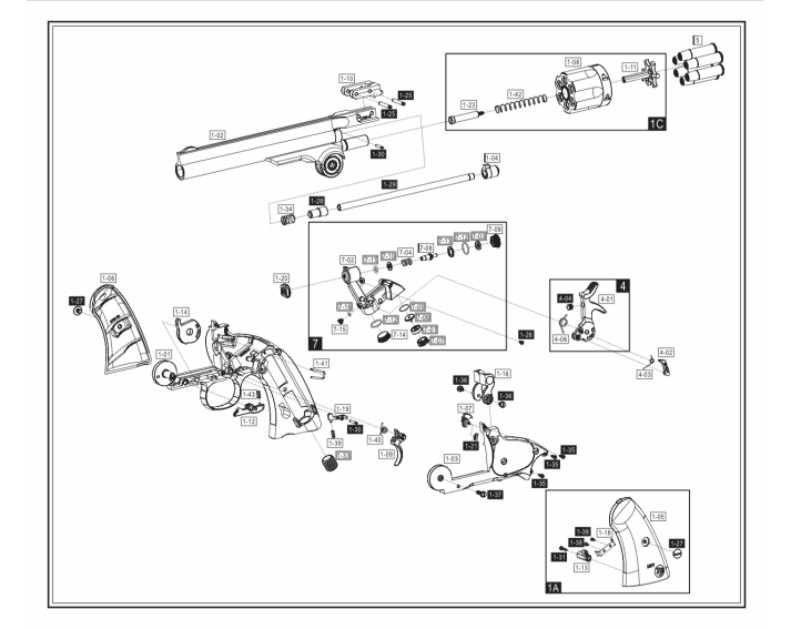 Revolver Schofield 6" Negro Full metal - 4,5 mm Co2 Balines