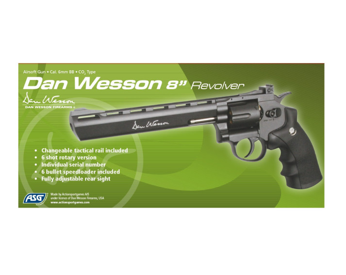 Revolver Dan Wesson 8" Gris - 6 mm Co2