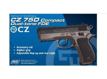 Pistola CZ 75D Compact FDE Duotone - 6 mm muelle 2