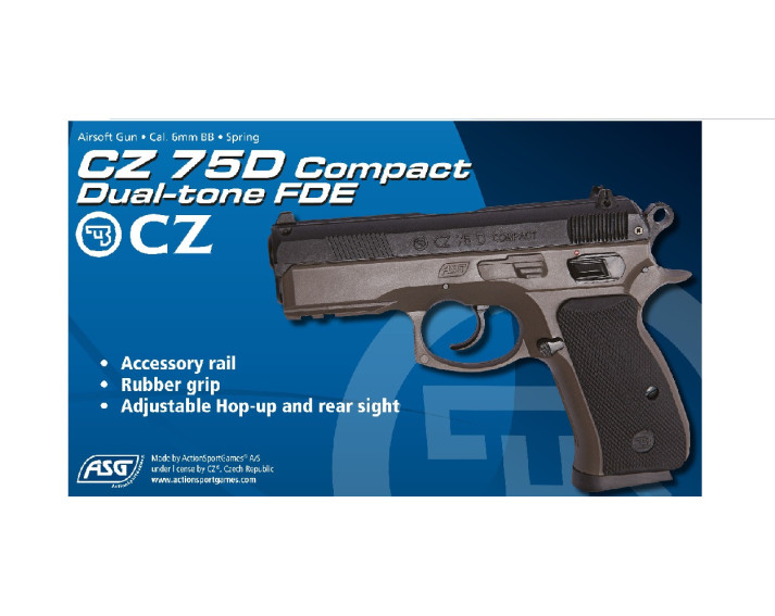 Pistola CZ 75D Compact FDE Duotone - 6 mm muelle