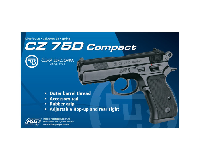 Pistola CZ 75D Compact Negra - 6 mm muelle