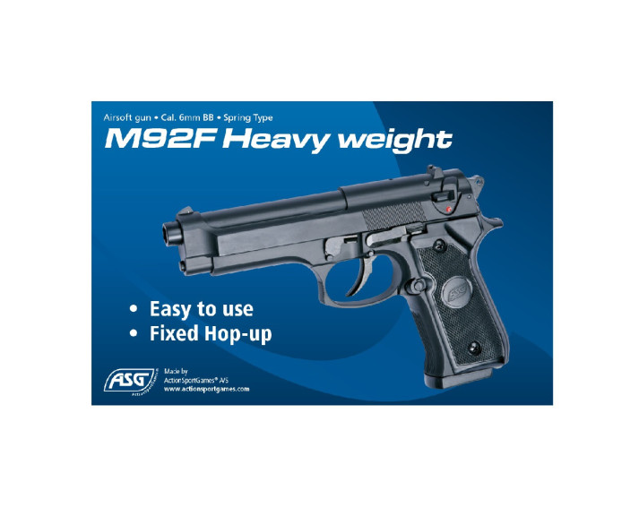 Pistola M92 Negra - 6 mm muelle