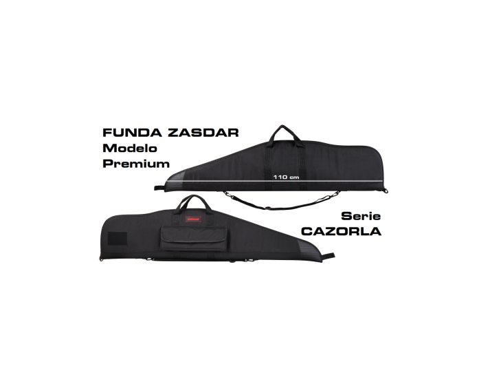 Funda textil Zasdar arma larga modelo Premium color negro. CAZORLA 110 cm.