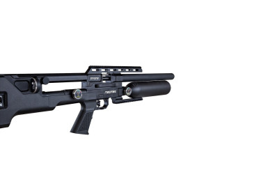 Carabina PCP Reximex Throne calibre 4,50 mm. Sintética Negro. 24 julios. 2