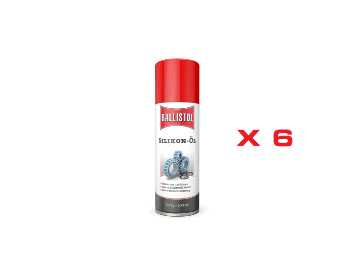Silikonspray 200 ml de Ballistol en caja de 6 uds.