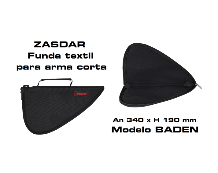 Funda textil Zasdar arma corta An390 x H190 mm. BADEN.