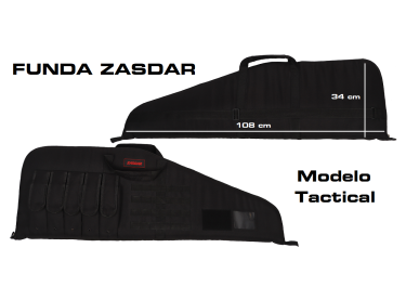 Funda textil Zasdar arma larga modelo TACTICAL. An 108 cm y color negro. 2