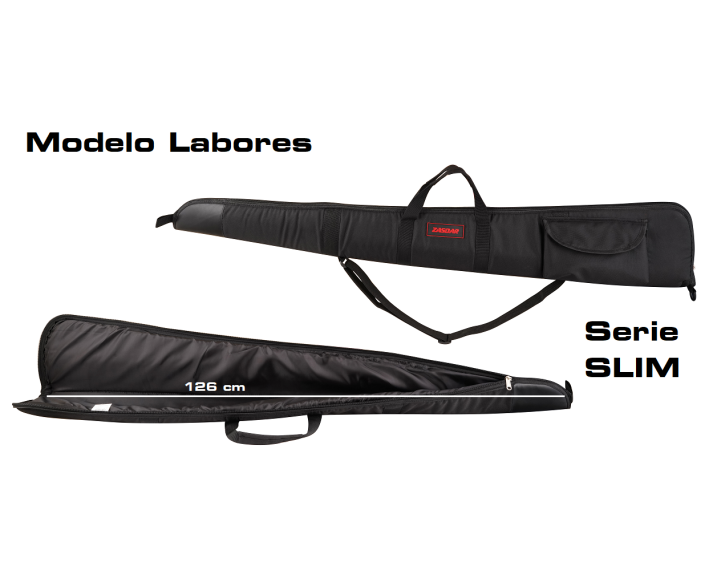 Funda textil Zasdar arma larga modelo Slim color negro. LABORES.