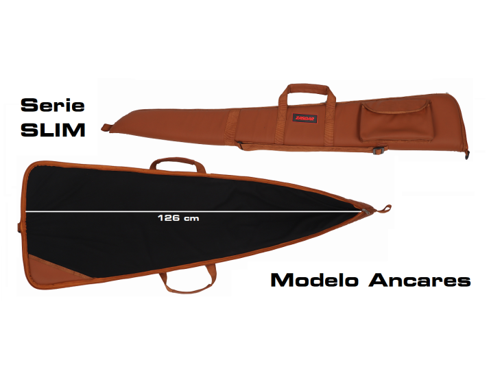 Funda textil Zasdar arma larga modelo Slim color marrón. ANCARES.