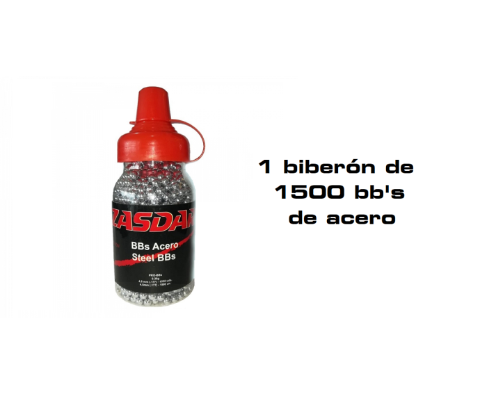 Steel  Bbs 4,5 mm. Zasdar biberón 1.500 u.