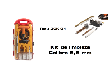 Kit de limpieza Zasdar cal. 5,5 mm. 2