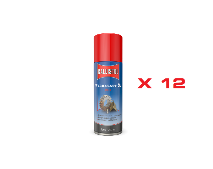 Aceite Usta Spray 200 ml de Ballistol en caja de 12 uds.