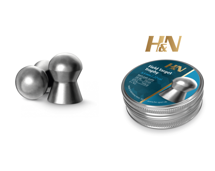 Balines H&N Field Target Trophy cal. 5,54 mm. Lata 250 uds. de 0,96 g.