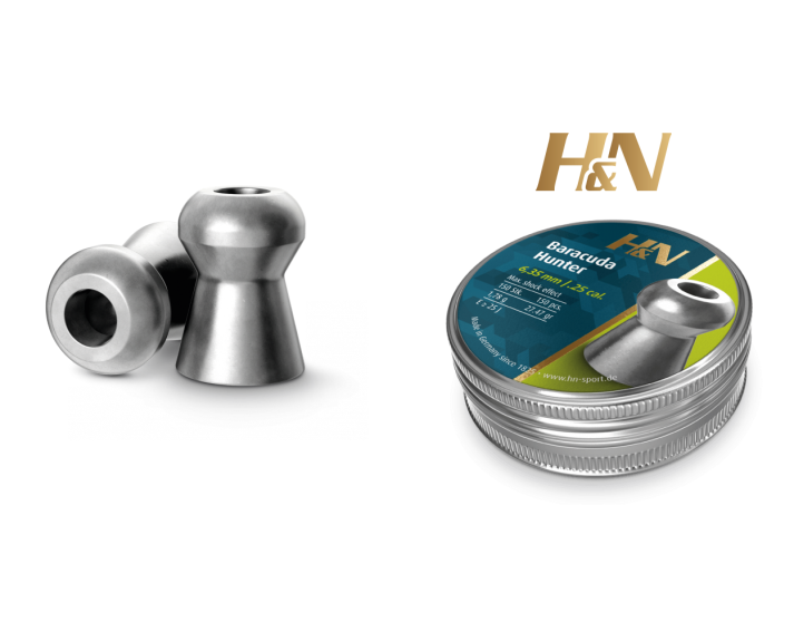 Balines H&N Barracuda Hunter cal. 6,35 mm. Lata 150 uds. de 1,78 g.