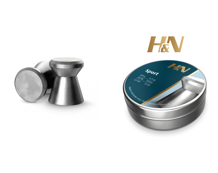 Balines H&N Sport cal. 5,50 mm. Lata de 250 uds. de 0,89 g.