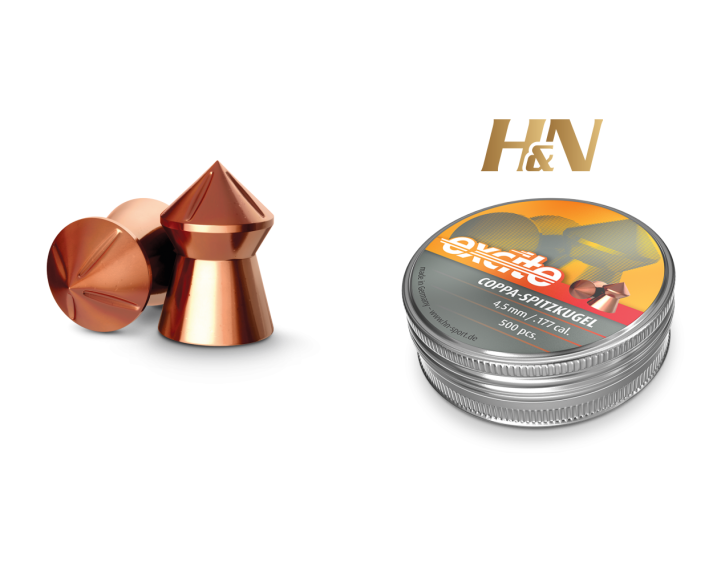 Balines H&N Excite Coppa-Spitzkugel cal. 4,50 mm. Lata 500 uds. de 0,49 g.