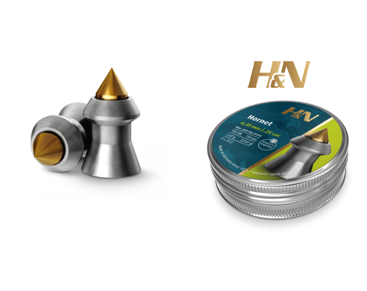 Balines H&N Hornet cal. 6,35 mm. Lata 150 uds. de 1,43 g.