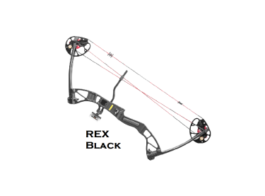 Arco Poleas Rex  negro 28" 15-55 lbs.