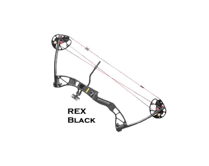 Arco Poleas Rex  negro 28" 15-55 lbs.