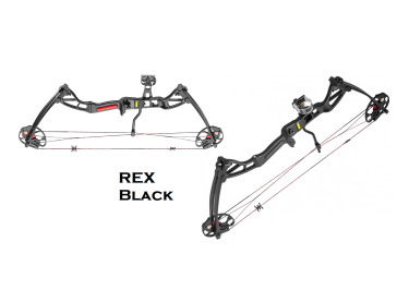 Arco Poleas Rex  negro 28" 15-55 lbs. 2